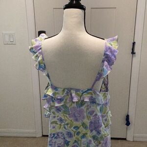 Floral Ruffle Strap Dress in Pastel Colors